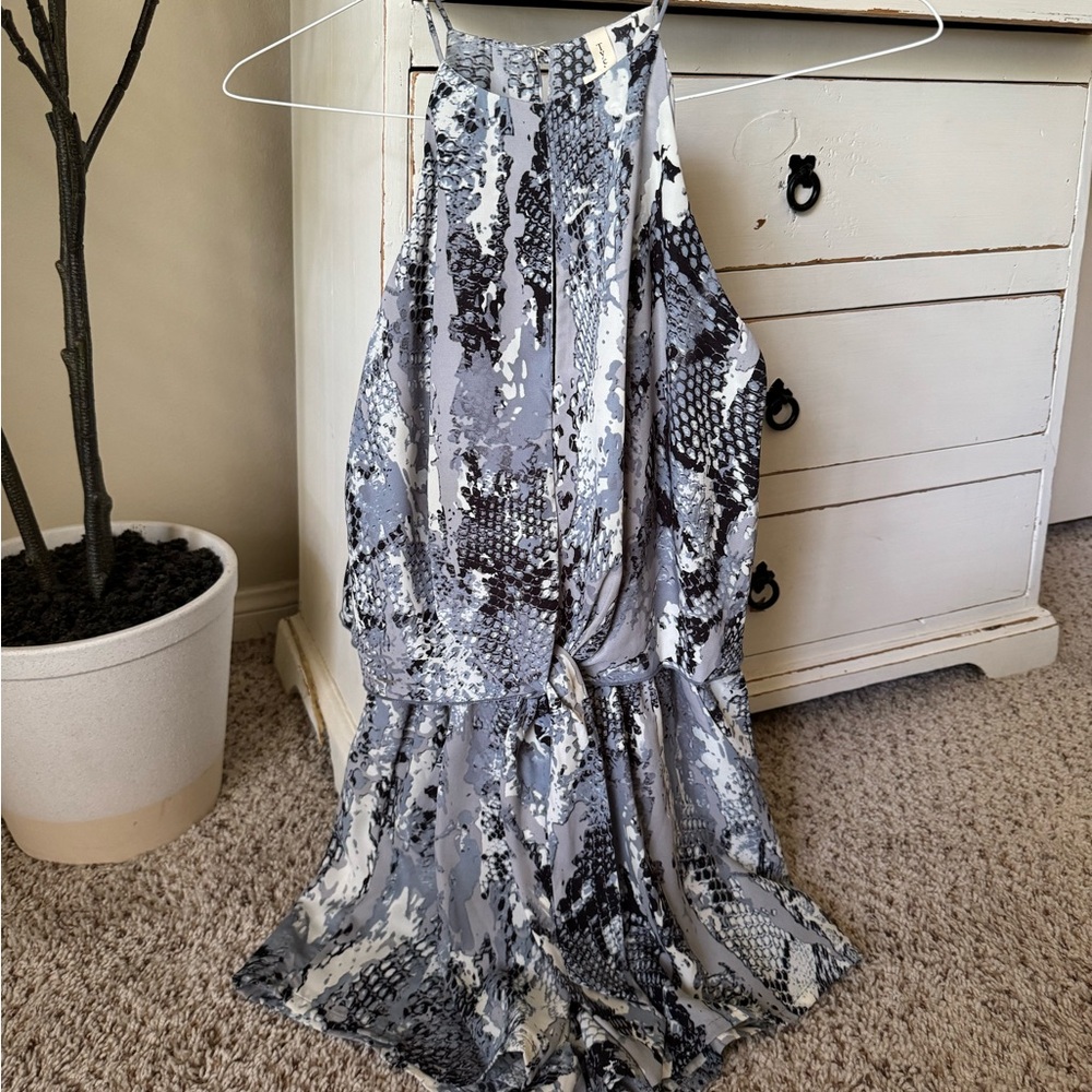 Blue Snakeskin Romper